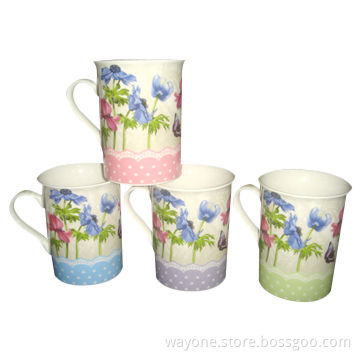 Porcelain Mugs with 9oz Volume, Pink Design, Ideal for Promotional Gifts